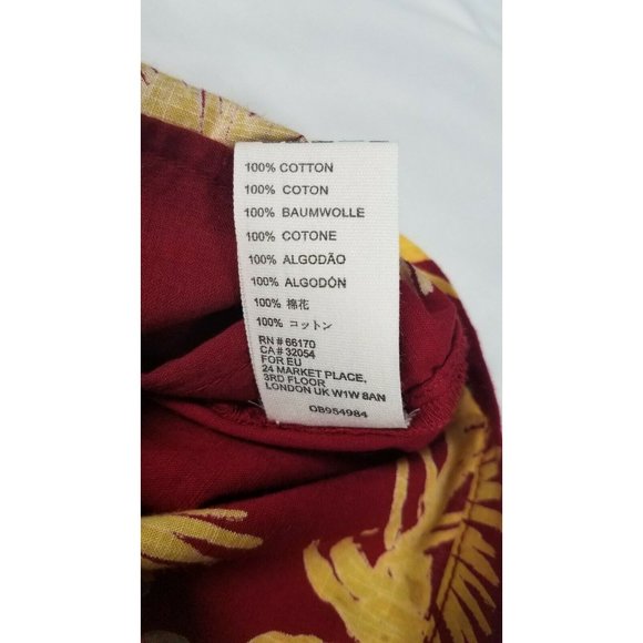 Free People Sz. M Maroon Combo Malibu Button Up Tropical Romper W/ Pockets NWT - Picture 5 of 6